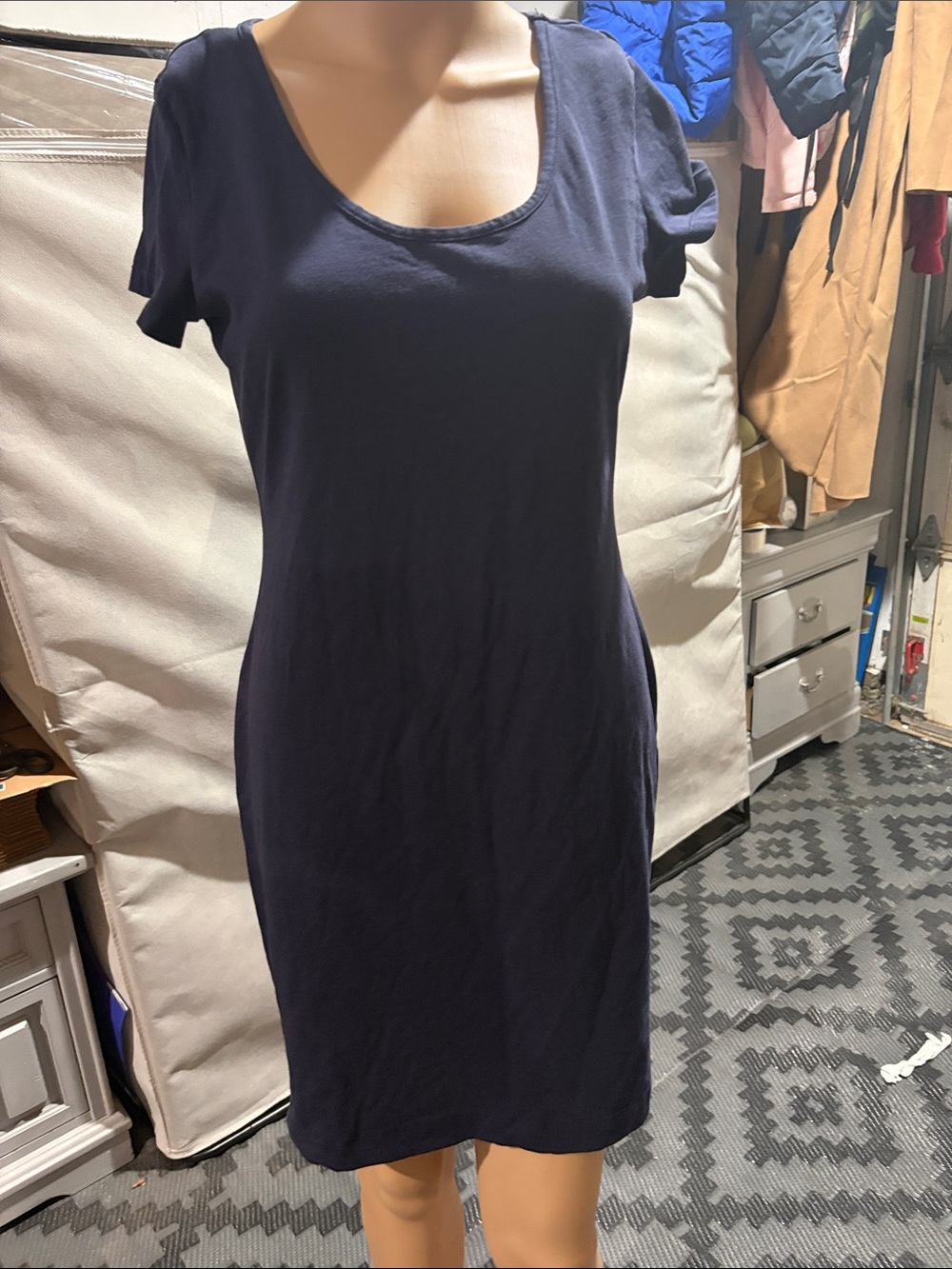 H&M Navy Scoop Neck Casual Dress